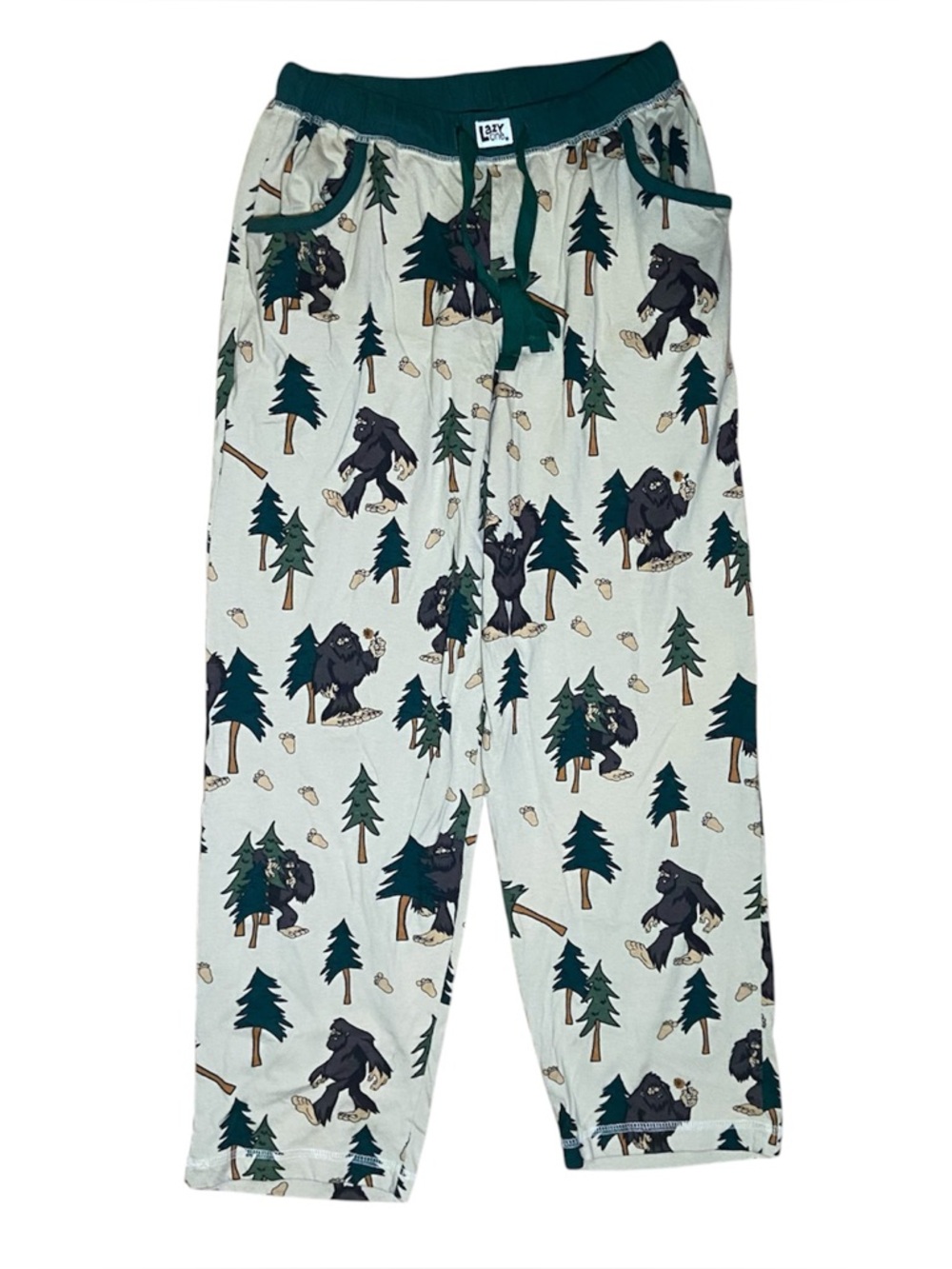 Lazy One I Believe In Sasquatch Womens XS Cotton Pajama Lounge Pants
